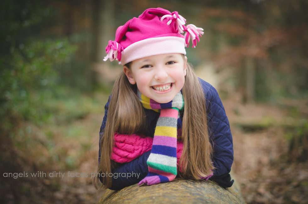 Outdoor Family Photographer Hertfordshire captures young girl in the woods
