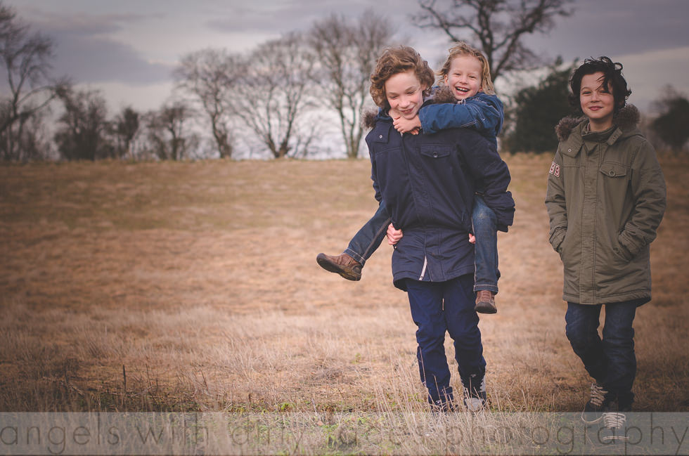 Hertfordshire siblings play during their child photography session