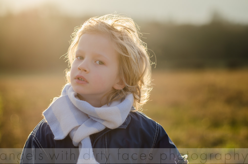 Natural Child Photography in Hertfordshire countryside at sunset