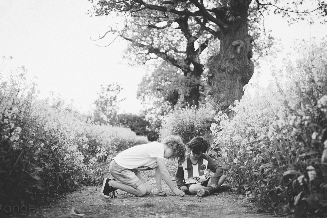 Lifestyle photographer documents Hertfordshire family in fields