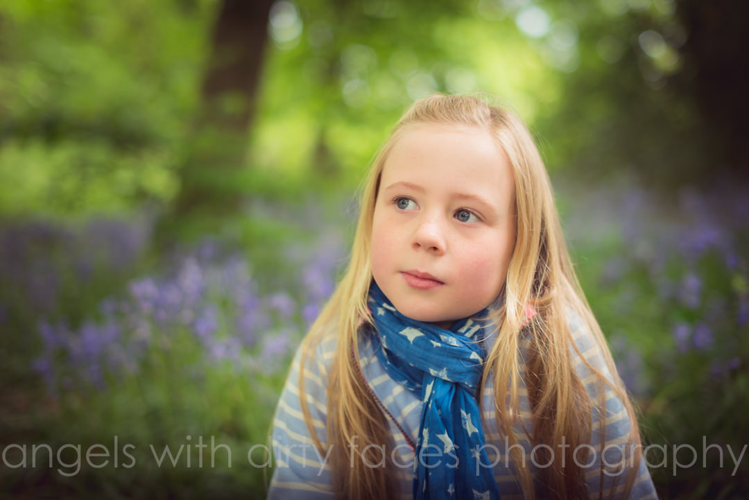 young girl looks pensive during her welwyn garden photography session