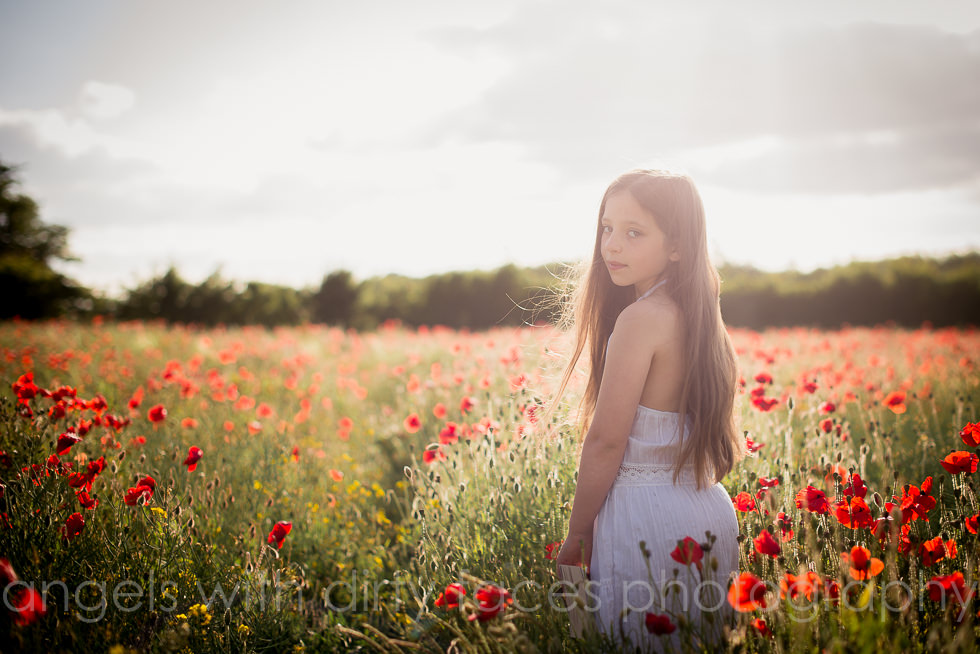natural image of young girl on a photography shoot in hertfordshire