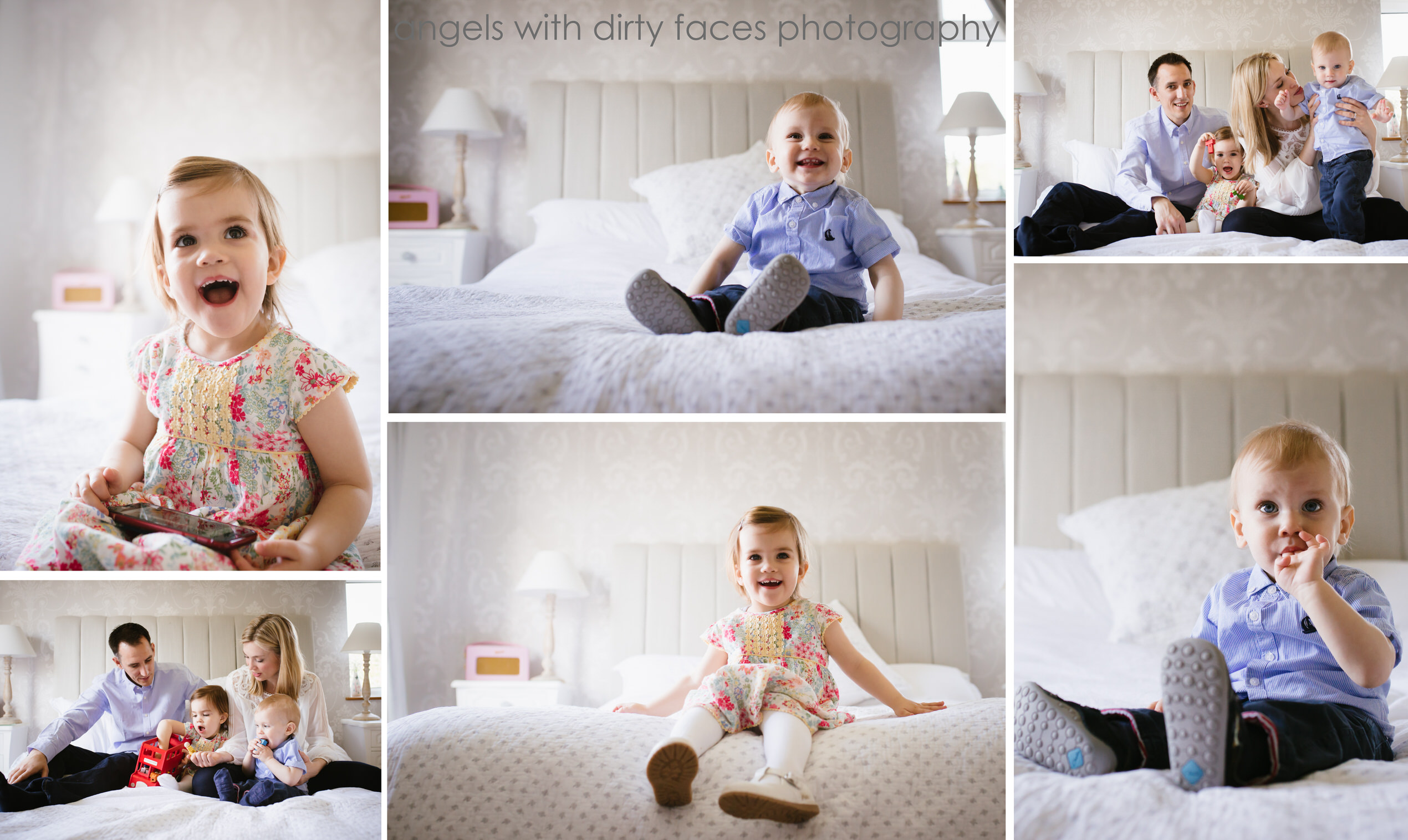 hertfordshire child photographer collage of photo shoot at home