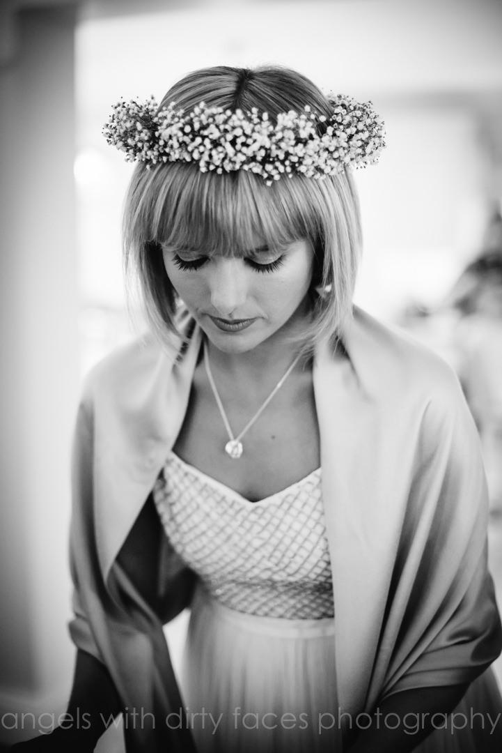 pretty flower crown hertfordshire wedding photographer