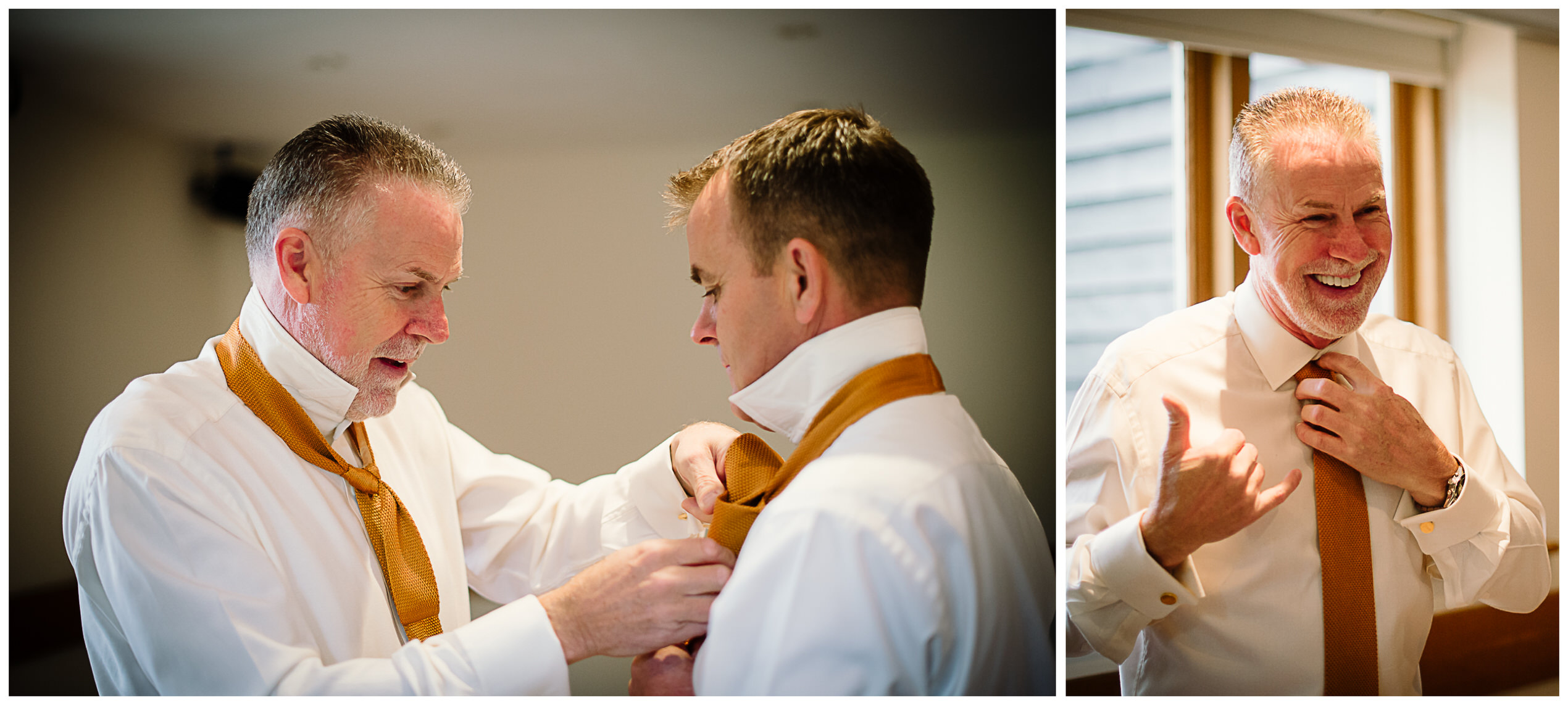 best man and groom get ready at tewin bury farm hotel