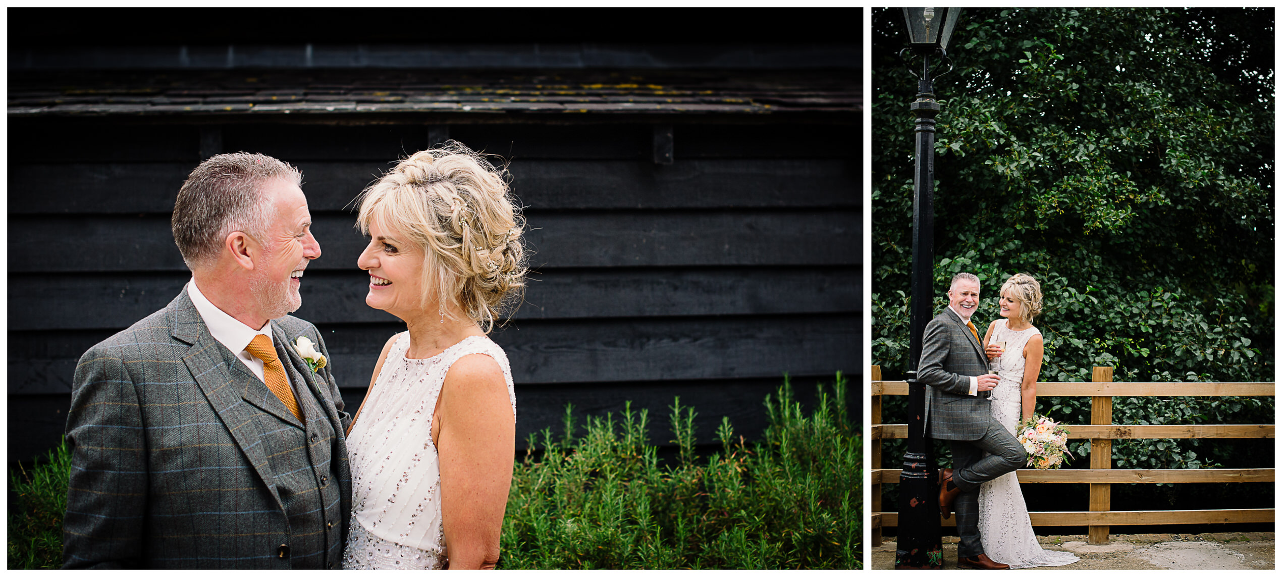 first few moments captured of bride and groom at tewin bury farm wedding 