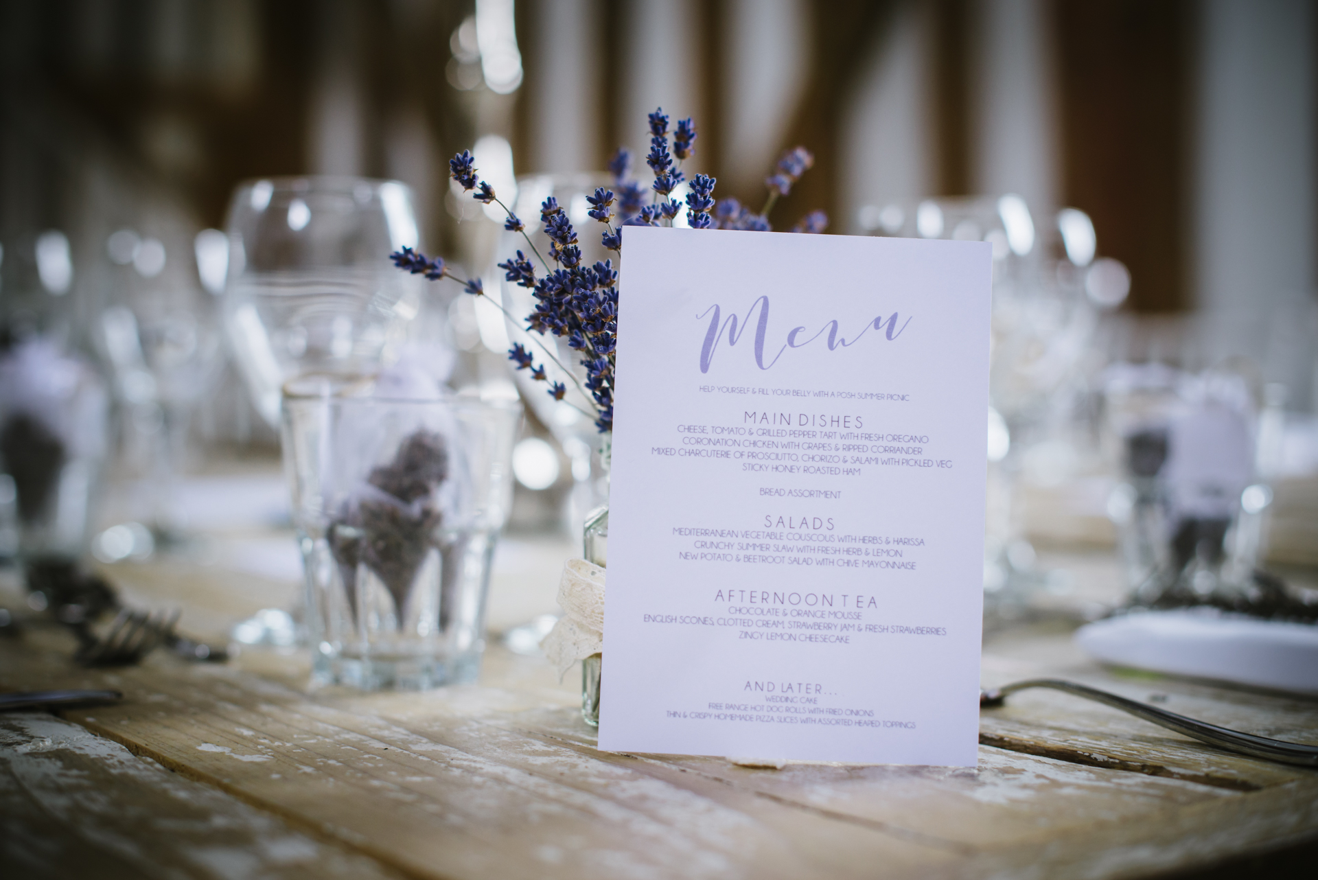 wedding reception menu