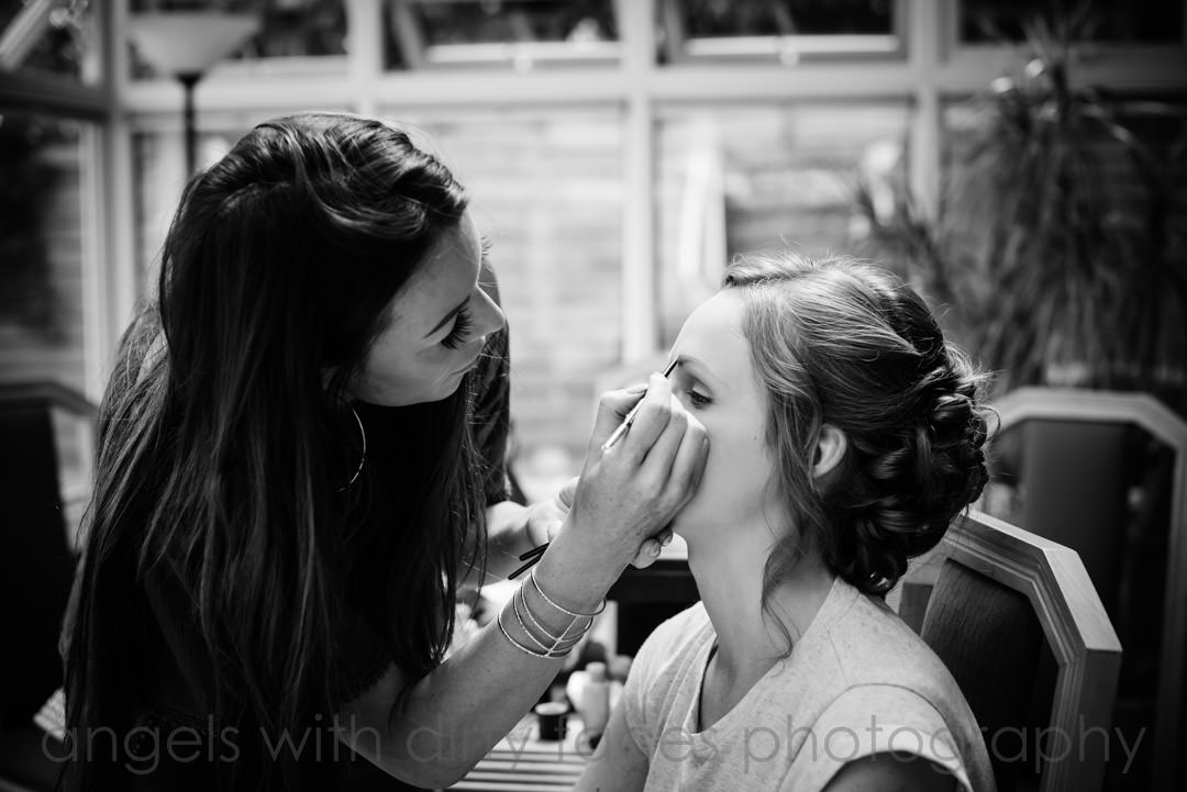 make up before the big day at tewin bury farm hertfordshire