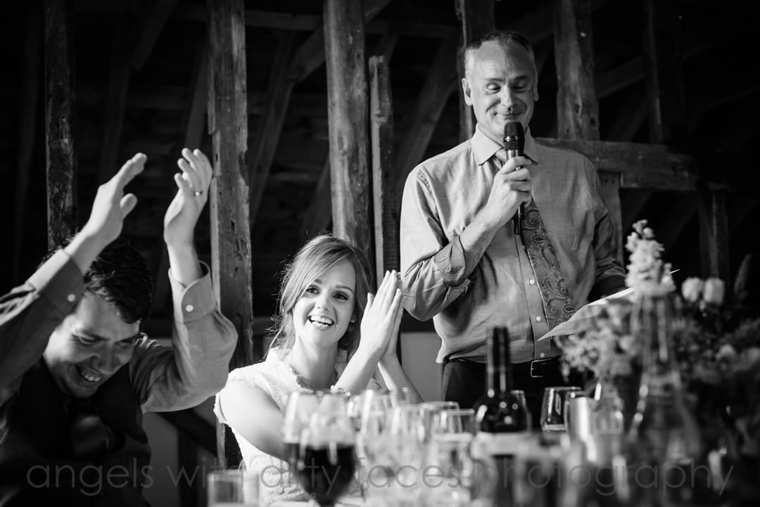 Father of the bride gives his speech at Tewin Bury Farm