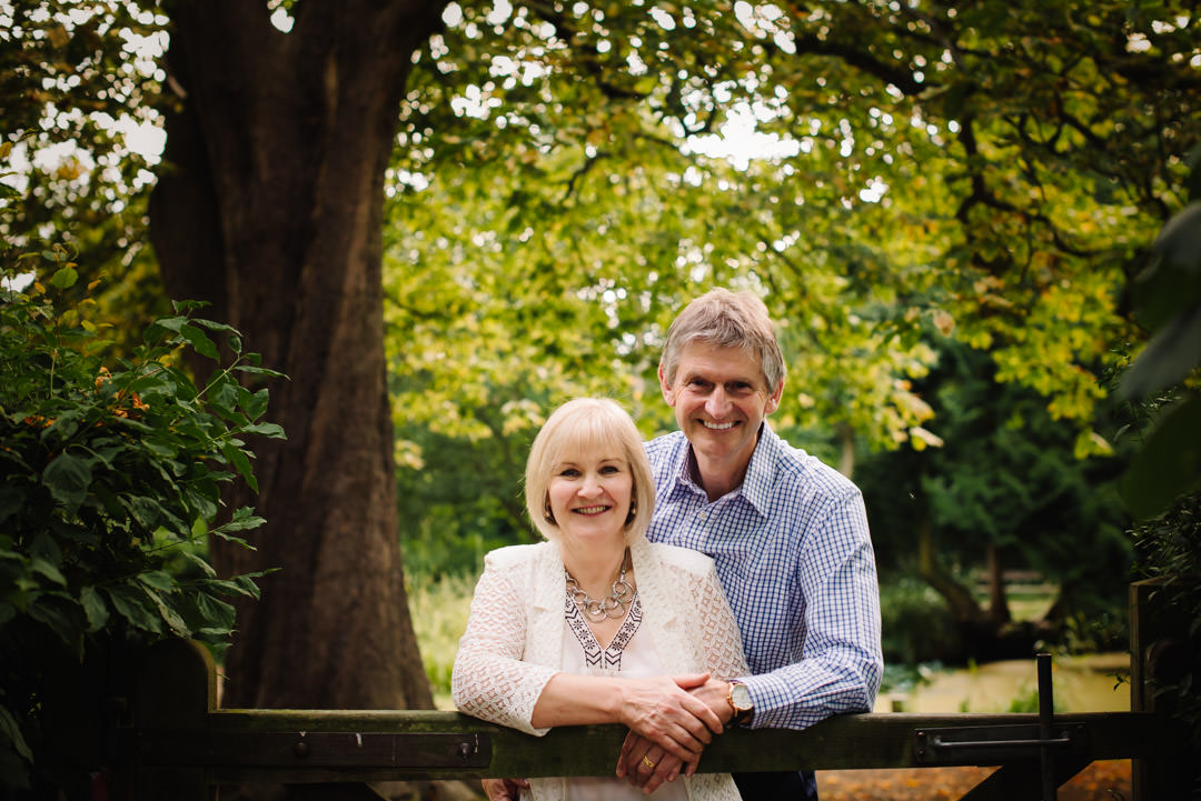 Classic portrait of couple in beautiful parkland in St Albans.