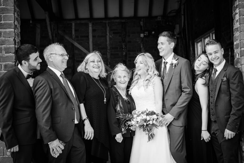 Family and friends enjoy a last minute wedding day