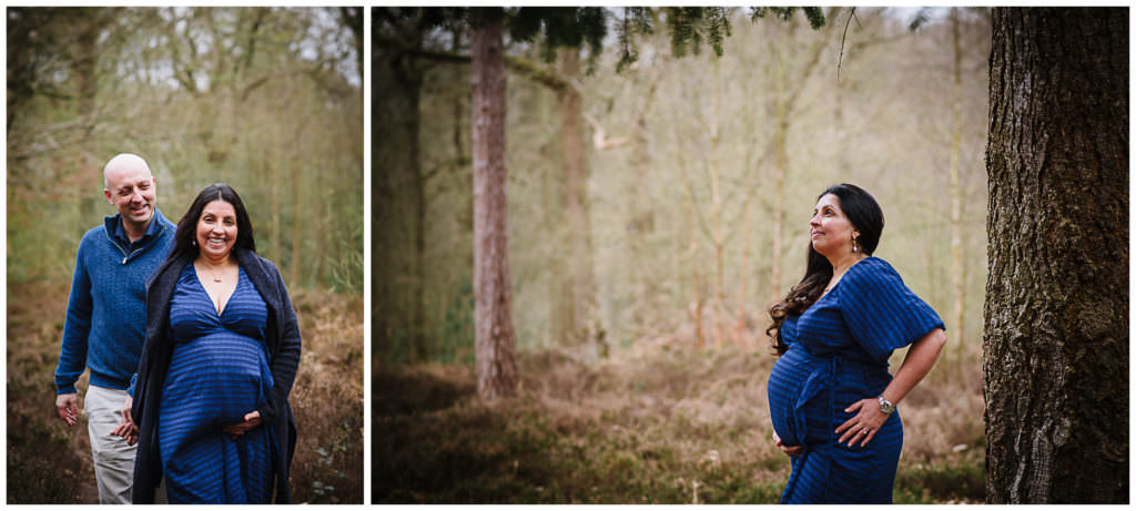 Maternity photographer in Hertfordshire captures outdoor portraits of beautiful pregnant mother and her partner.