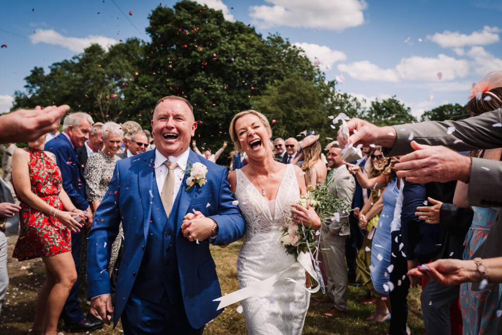 Wedding confetti photography at Coltsfoot Country Retreat