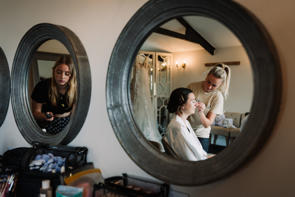 Bride gets ready for her Wedding Photography at Milling Barn