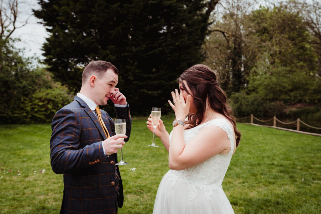photographer documents tears at sheene mill wedding