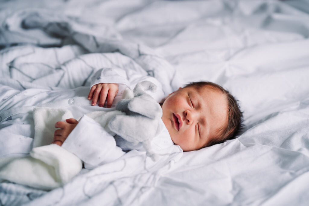 Newborn photography close up of sleeping baby