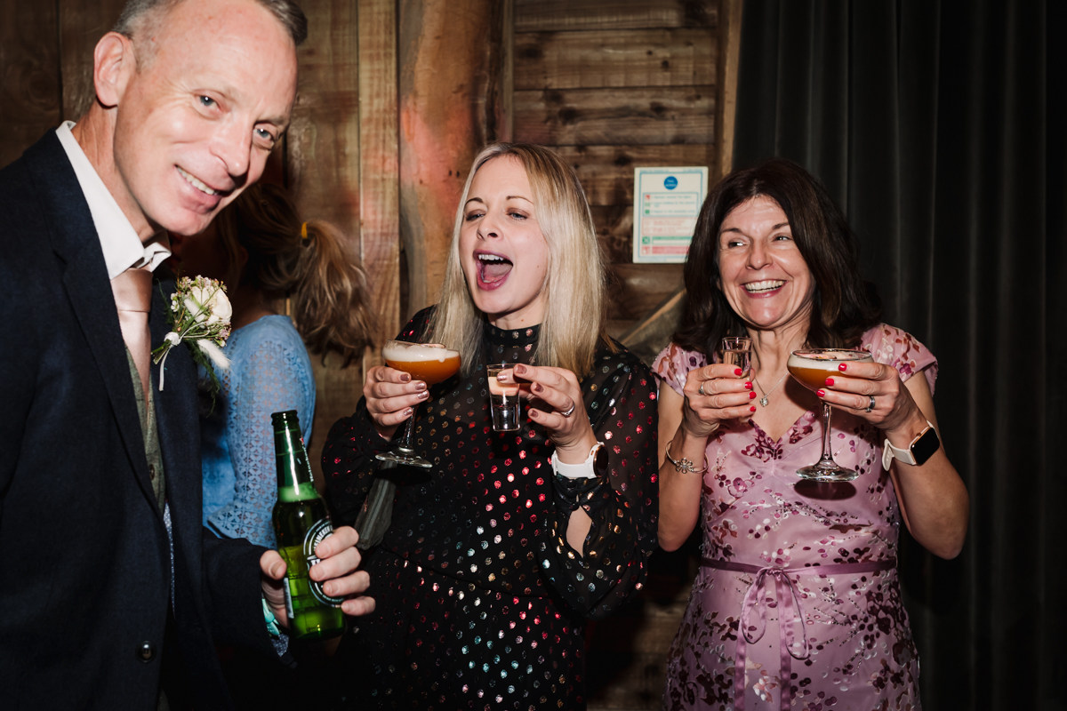 Drunk wedding guests party hard in Hitchin, Hertfordshire